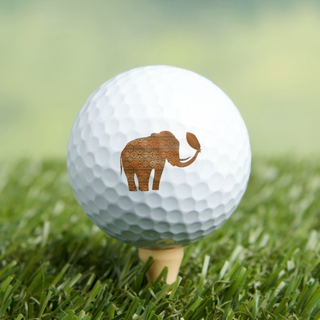 Elephant Tribal Art Design Golfball (Insitu T-Shirt)