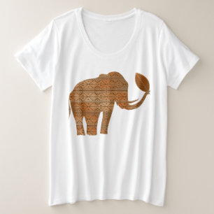 Elephant Tribal Art Design Große Größe T-Shirt