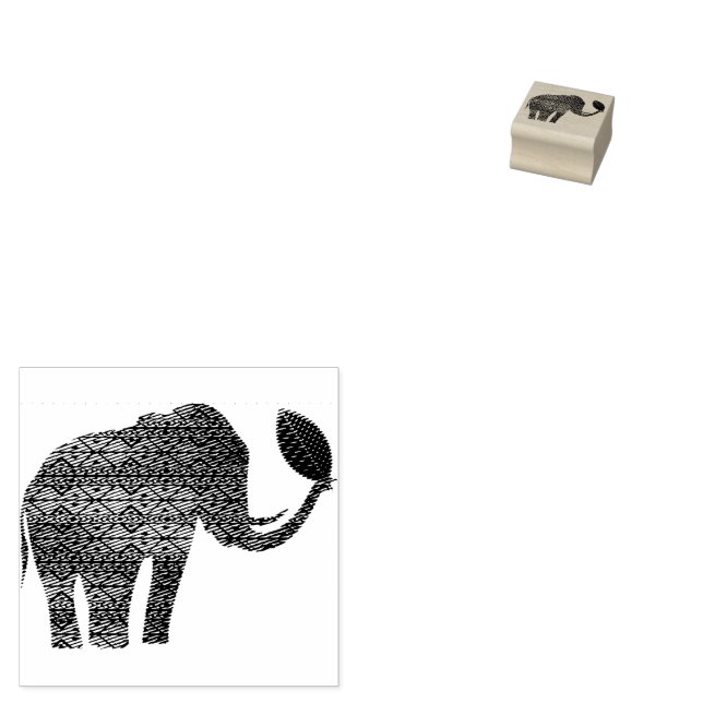 Elephant Tribal Art Design Gummistempel (Stempel)