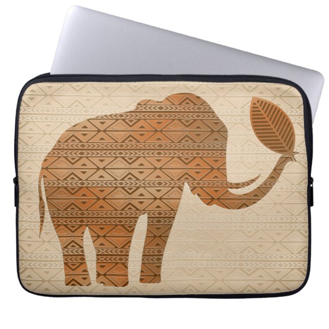 Elephant Tribal Art Design Laptopschutzhülle (Vorderseite)