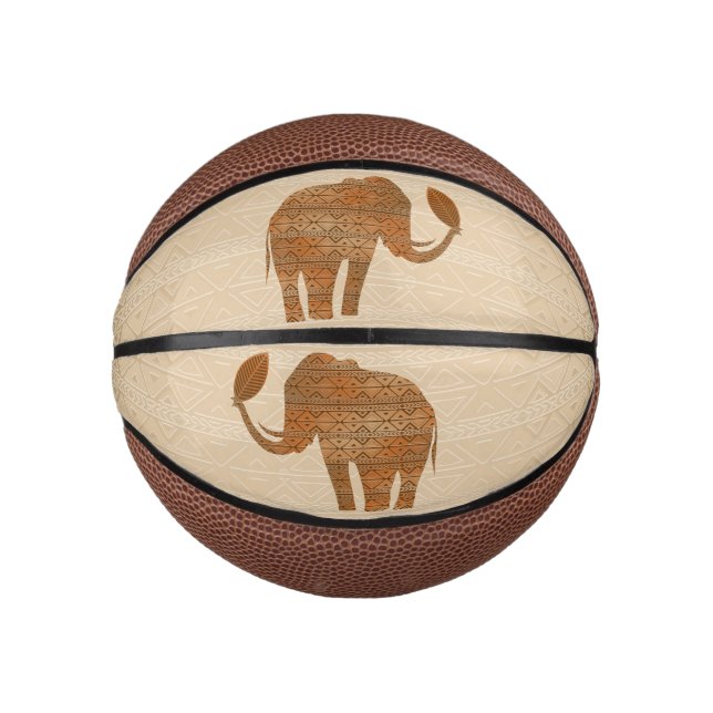 Elephant Tribal Art Design Mini Basketball (Vorderseite)