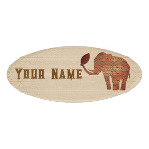 Elephant Tribal Art Design Namenschild
