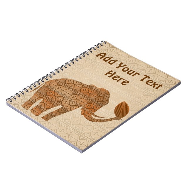 Elephant Tribal Art Design Notebook Notizblock (Linke Seite)
