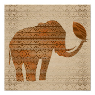 Elephant Tribal Art Design Poster
