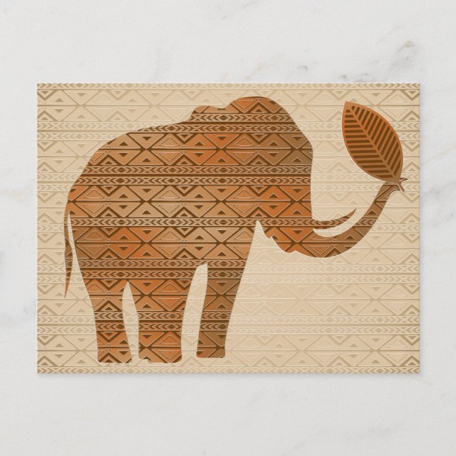 Elephant Tribal Art Design Postkarten (Vorderseite)