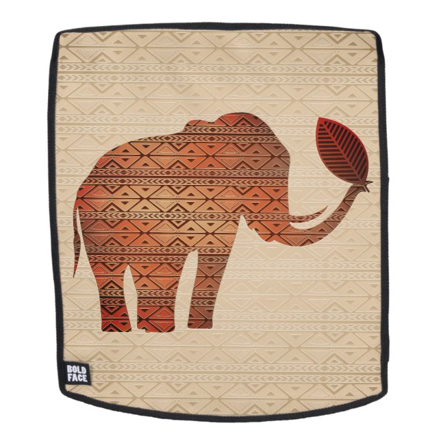 Elephant Tribal Art Design Rucksack (Abnehmbare Front)
