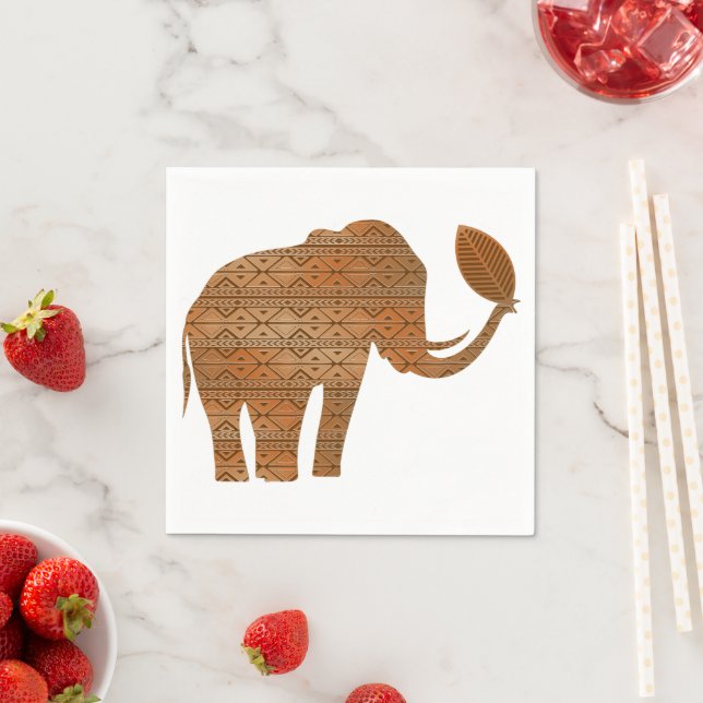 Elephant Tribal Art Design Serviette (Beispiel)