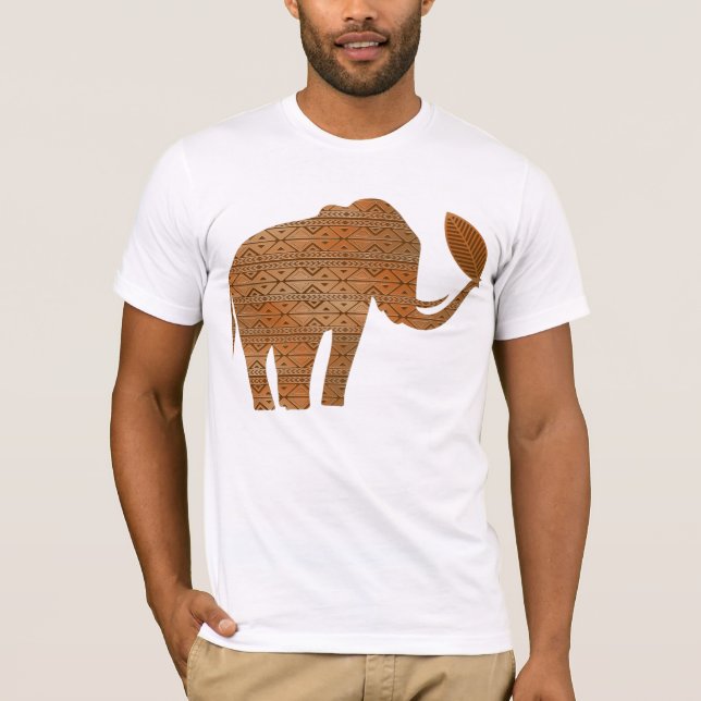 Elephant Tribal Art Design T-Shirt (Vorderseite)