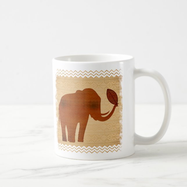 Elephant Tribal Art Design Tasse (Rechts)
