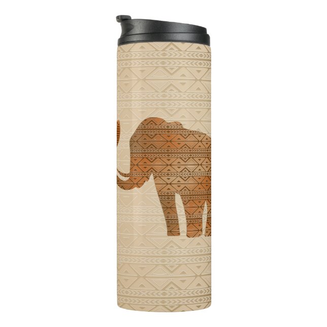 Elephant Tribal Art Design Thermosbecher (Nach rechts gedreht)