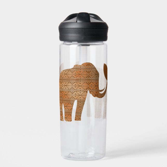 Elephant Tribal Art Design Trinkflasche (Vorderseite)