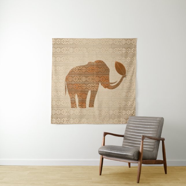 Elephant Tribal Art Design Wandteppich (Beispiel)