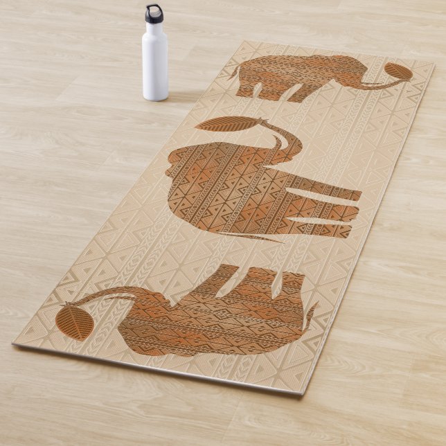Elephant Tribal Art Design Yogamatte (Beispiel)