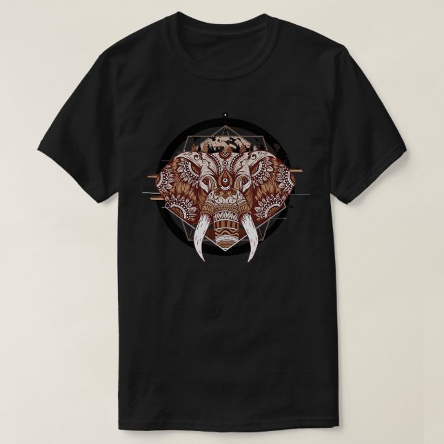 Elephant Tribal Indian Elephant Mandala Tribal Art T-Shirt (Design vorne)