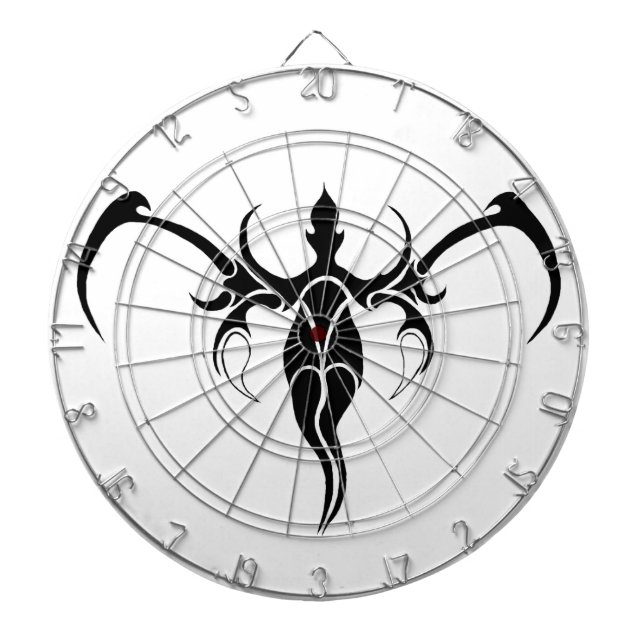 Elephant Tribal Tattoo - Schwarzweiß Dartscheibe (vorne)