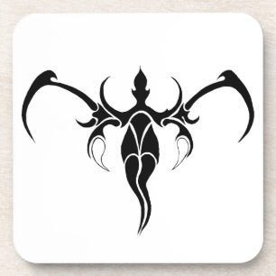 Elephant Tribal Tattoo - Schwarzweiß Getränkeuntersetzer