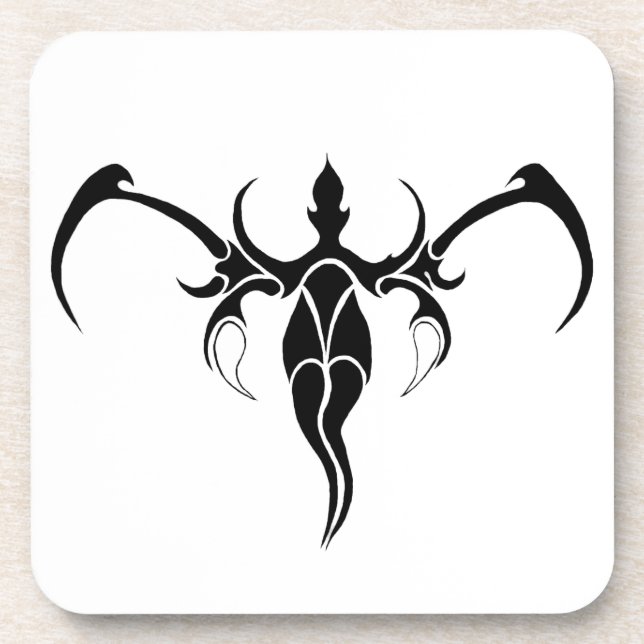 Elephant Tribal Tattoo - Schwarzweiß Getränkeuntersetzer (Vorderseite)