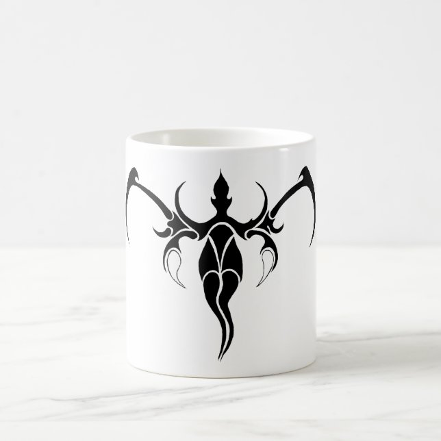 Elephant Tribal Tattoo - Schwarzweiß Kaffeetasse (Mittel)