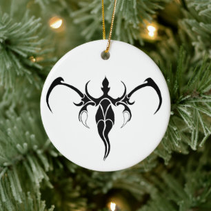 Elephant Tribal Tattoo - Schwarzweiß Keramik Ornament