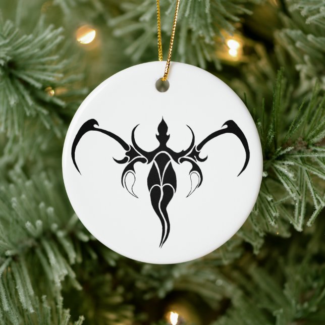 Elephant Tribal Tattoo - Schwarzweiß Keramik Ornament (Baum)