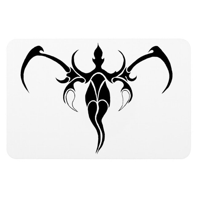 Elephant Tribal Tattoo - Schwarzweiß Magnet (Horizontal)