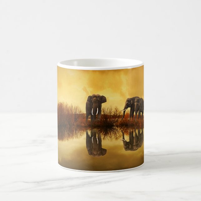 Elephant Trio Wildlife Coffee Tasse (Mittel)