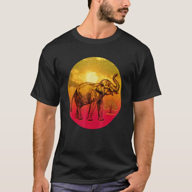 Elephant Trunk Up Banyan Tree Hindu Viel Glück Men T-Shirt (Vorderseite)