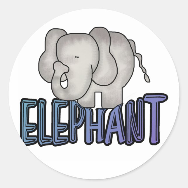 Elephant Tshirts und Geschenke Runder Aufkleber (Vorderseite)