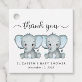 Elephant Twin Baby Boys Dusche Vielen Dank Geschenkanhänger