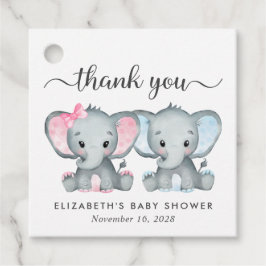 Elephant Twin Baby Girl Boy Dusche Vielen Dank Geschenkanhänger