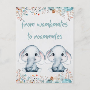 Elephant Twin Birthday Postkarte