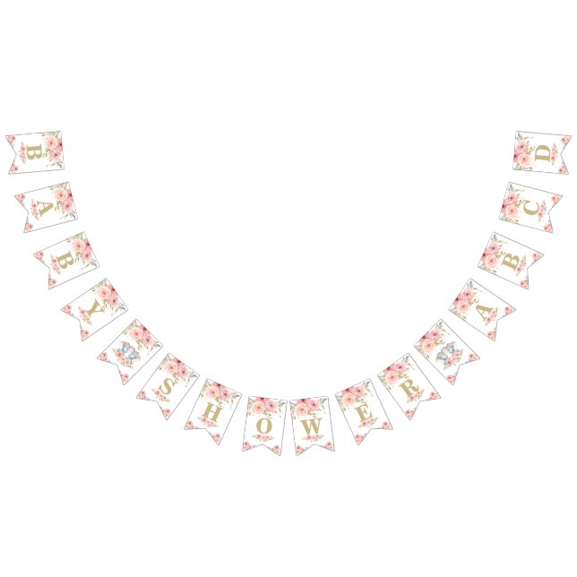 Elephant Twins Baby Showbanner Wimpelkette (Alle)