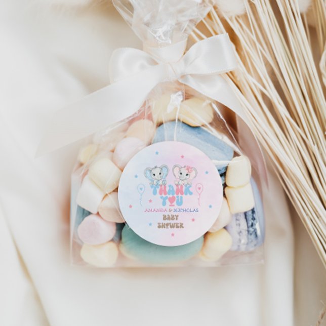 Elephant Twins Dusche Danke Runder Aufkleber (Von Creator hochgeladen)