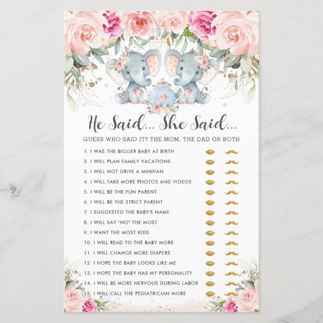 Elephant Twins Tee Party sagte er sagte, sie sagte (Vorderseite)