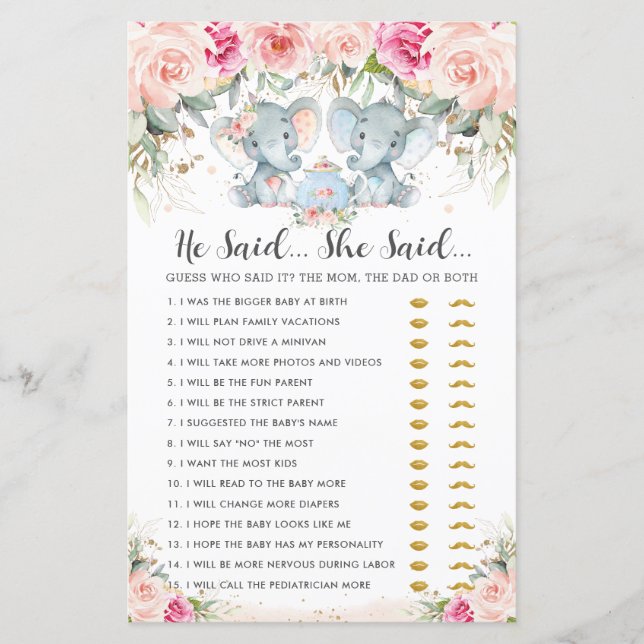 Elephant Twins Tee Party sagte er sagte, sie sagte (Vorderseite)