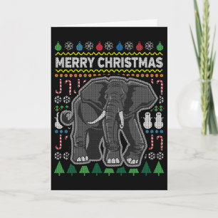 Elephant Ugly Christmas Sweater Wildlife Series Feiertagskarte