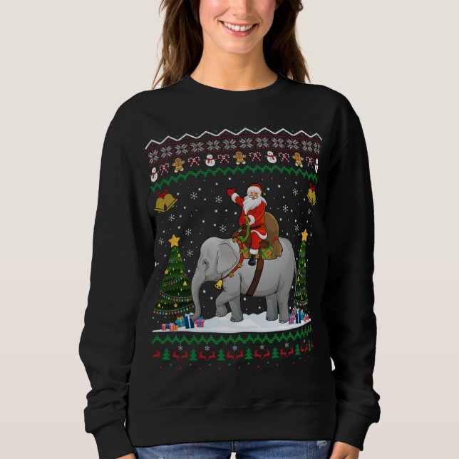 Elephant Ugly Xmas Geschenk Weihnachtsfeier Sweatshirt (Vorderseite)