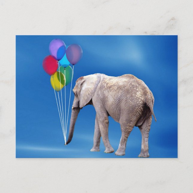 Elephant und Balloons Postkarte (Vorderseite)