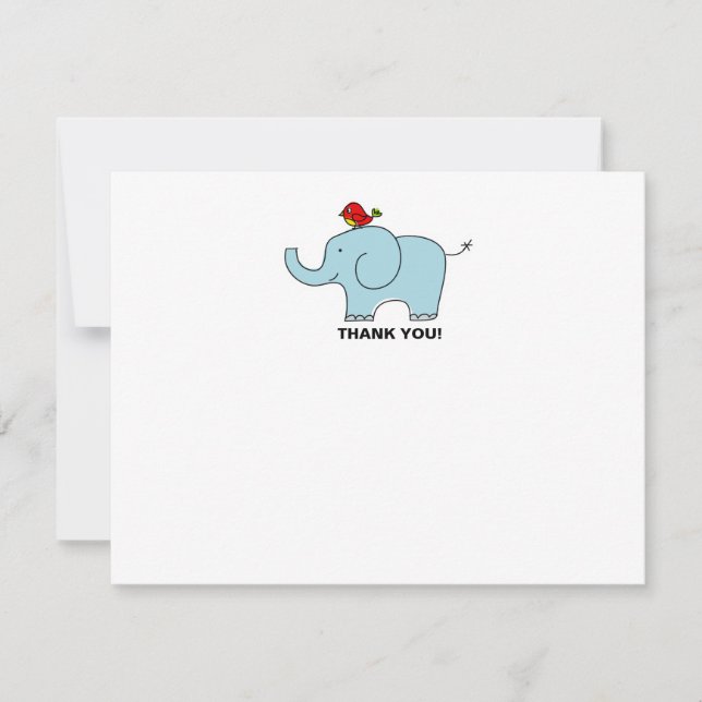Elephant und Bird Vielen Dank Notecards Einladung (Vorderseite)