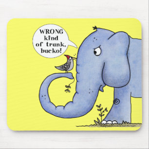 Elephant und Woodpecker-Missverständnis Mousepad