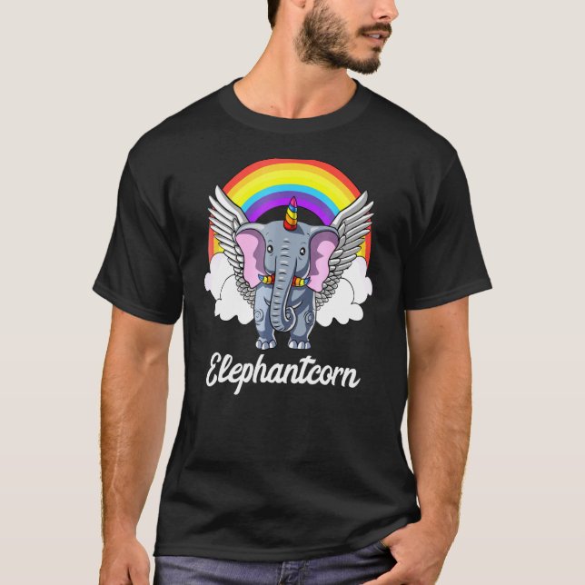 Elephant Unicorn Magical Elephantcorn Rainbow T-Shirt (Vorderseite)