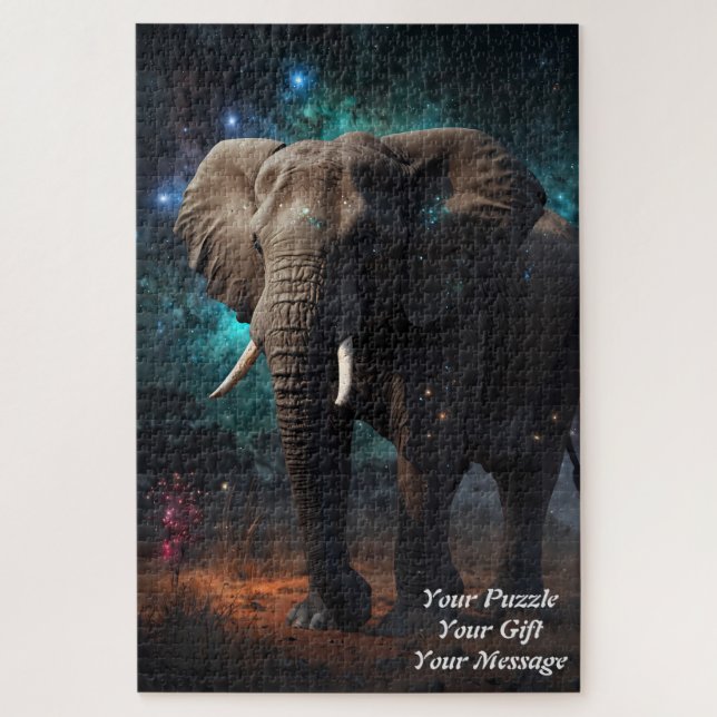 Elephant unter einem Sternenhimmel Puzzle (Vertikal)