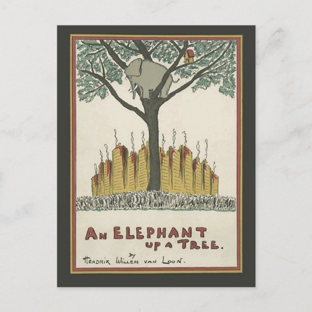Elephant up a Tree Postkarte (Vorderseite)