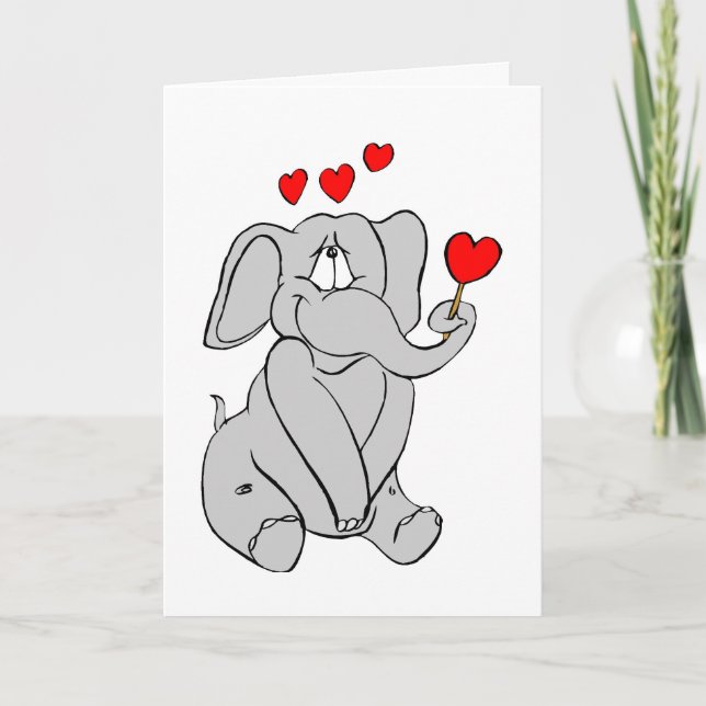 Elephant Valentine Feiertagskarte (Vorderseite)