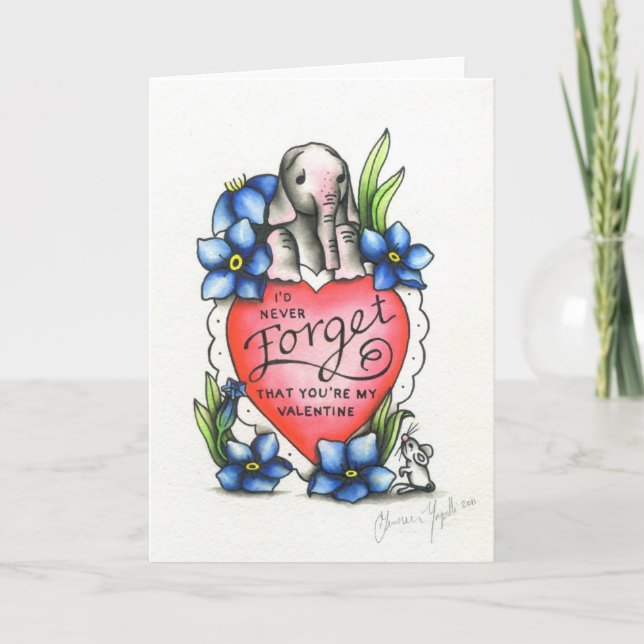 Elephant Valentine Feiertagskarte (Vorderseite)