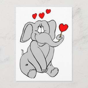 Elephant Valentine Postcard Feiertagspostkarte
