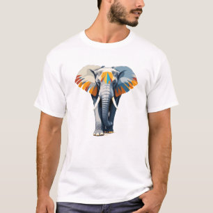 Elephant Vector Art mit lebhaften Farben T-Shirt