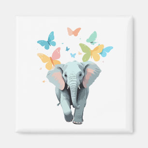 Elephant Vector Painting Adorable Fun Animal Play Magnet