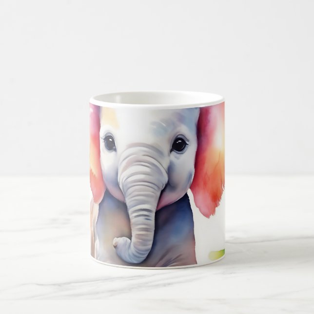 Elephant Vibrany Watercolor Kaffeetasse (Mittel)