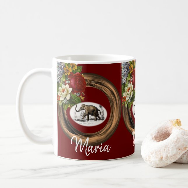 Elephant Viktorianisch Floral Tasse (Mit Donut)